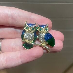 Double Owl Brooch